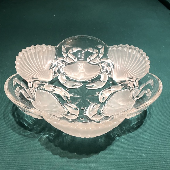 Mikasa “Sea Fare” frosted glass serving bowl/dish - Picture 2 of 5